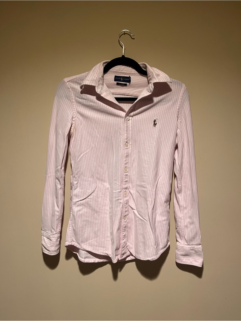 Ralph Lauren Light Pink Striped Button-Down Shirt